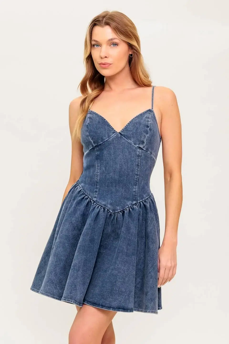 FOREVER FREE DENIM MINI DRESS - Flying Tomato - Flyclothing LLC
