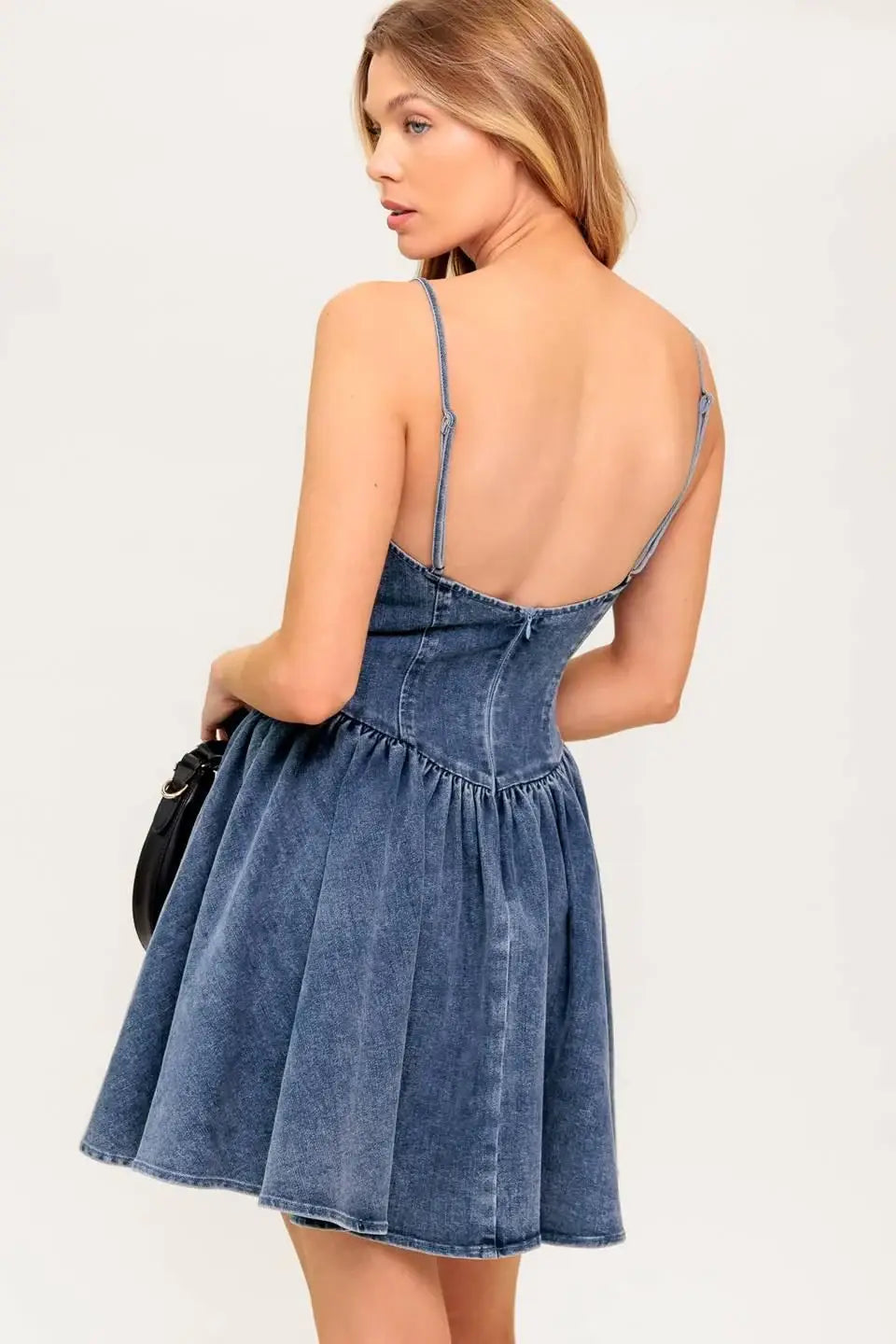 FOREVER FREE DENIM MINI DRESS - Flying Tomato - Flyclothing LLC