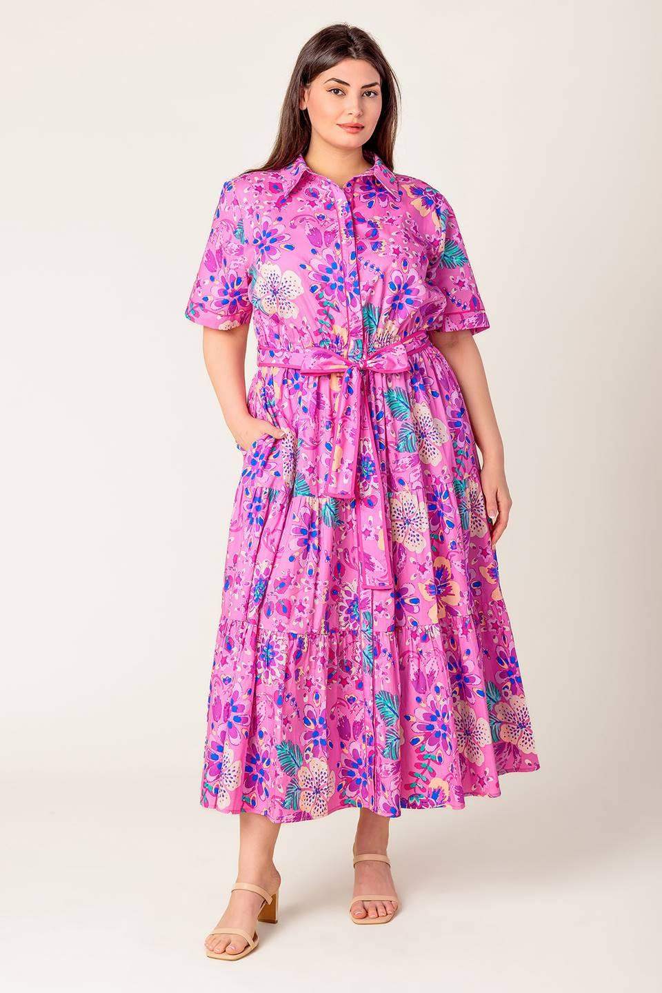CELESTIAL SKIES WOVEN MIDI DRESS - Flying Tomato - Flyclothing LLC