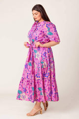 CELESTIAL SKIES WOVEN MIDI DRESS - Flying Tomato - Flyclothing LLC