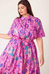 CELESTIAL SKIES WOVEN MIDI DRESS - Flying Tomato - Flyclothing LLC