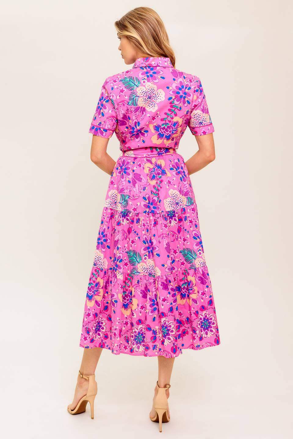 CELESTIAL SKIES WOVEN MIDI DRESS - Flying Tomato - Flyclothing LLC