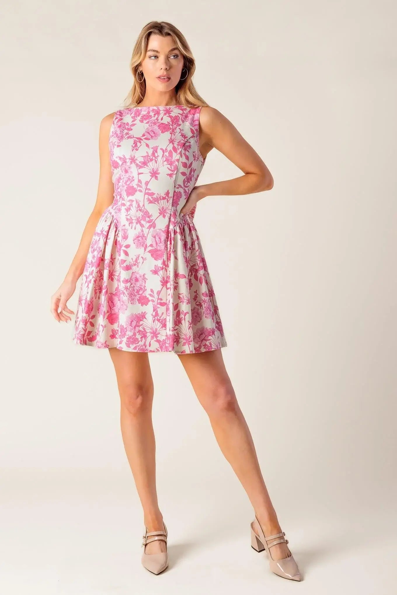 ADVENTURE ISLAND PINK WOVEN MINI DRESS - Flying Tomato - Flyclothing LLC