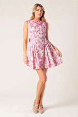 ADVENTURE ISLAND PINK WOVEN MINI DRESS - Flying Tomato - Flyclothing LLC