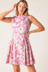 ADVENTURE ISLAND PINK WOVEN MINI DRESS - Flying Tomato - Flyclothing LLC