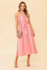 TAILOR MADE FOR YOU WOVEN LACE MIDI DRESS - Flying Tomato - Flyclothing LLC