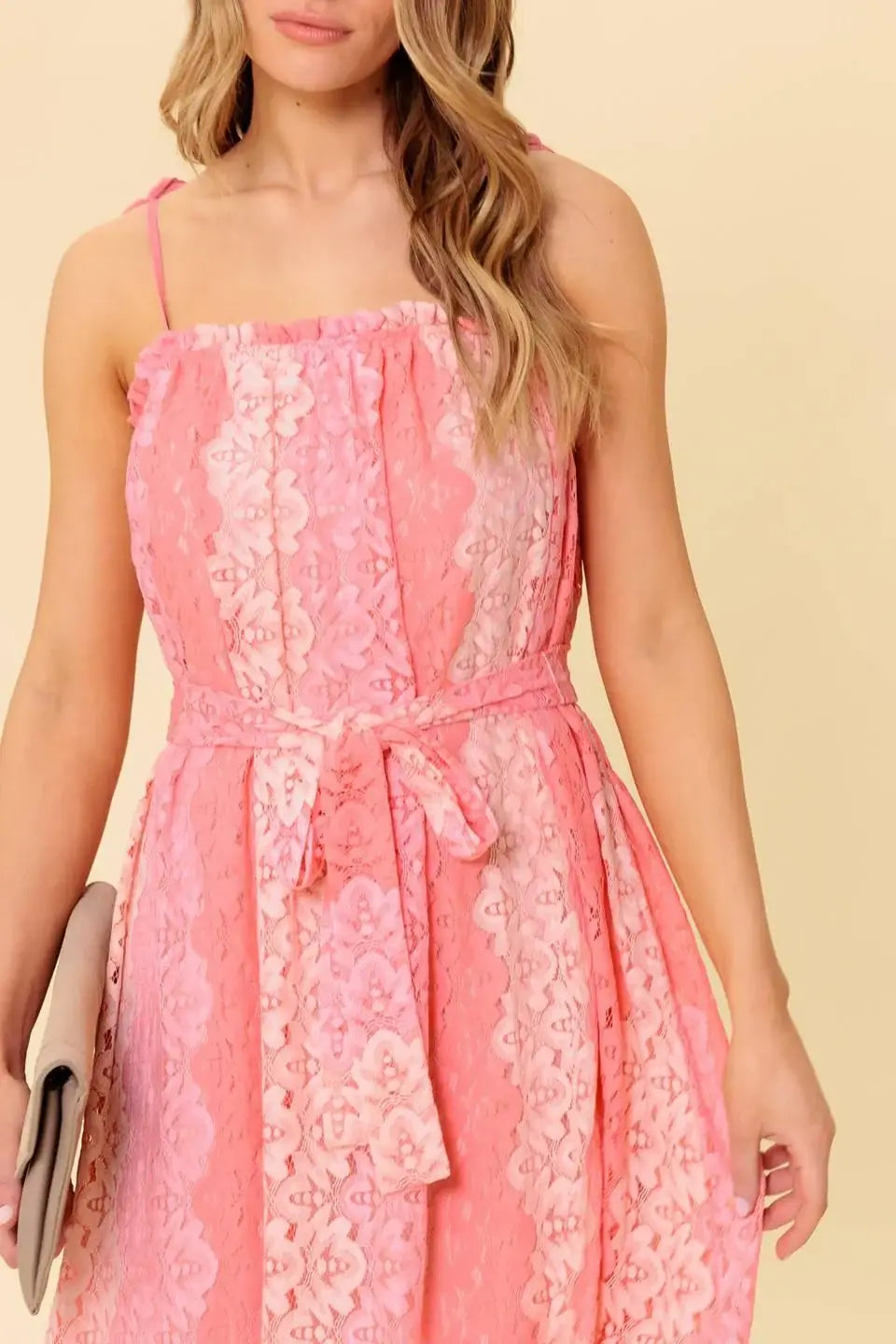 TAILOR MADE FOR YOU WOVEN LACE MIDI DRESS - Flying Tomato - Flyclothing LLC