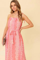 TAILOR MADE FOR YOU WOVEN LACE MIDI DRESS - Flying Tomato - Flyclothing LLC