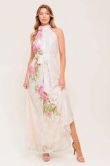 BOTANICAL DREAM WOVEN LACE MAXI DRESS - Flying Tomato - Flyclothing LLC