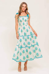MIDNIGHT BOTANICA WOVEN MIDI DRESS - Flying Tomato - Flyclothing LLC