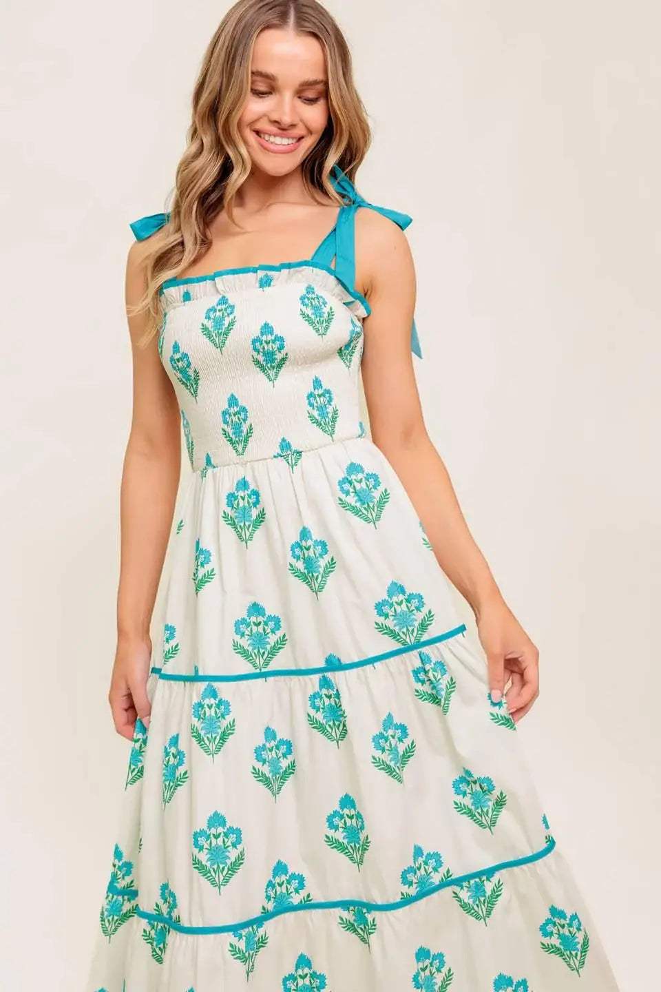 MIDNIGHT BOTANICA WOVEN MIDI DRESS - Flying Tomato - Flyclothing LLC