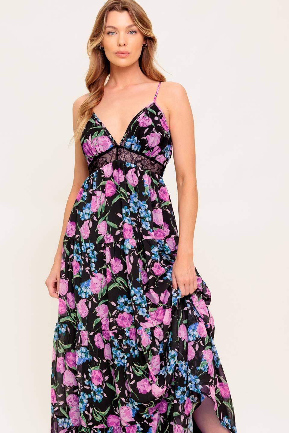 PURE SUNSHINE BLACK WOVEN MAXI DRESS - Flying Tomato - Flyclothing LLC