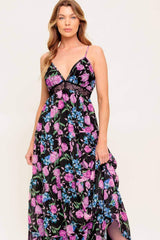 PURE SUNSHINE BLACK WOVEN MAXI DRESS - Flying Tomato - Flyclothing LLC