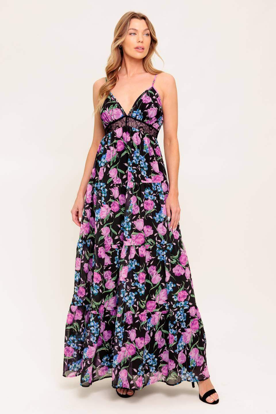 PURE SUNSHINE BLACK WOVEN MAXI DRESS - Flying Tomato - Flyclothing LLC
