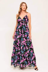 PURE SUNSHINE BLACK WOVEN MAXI DRESS - Flying Tomato - Flyclothing LLC