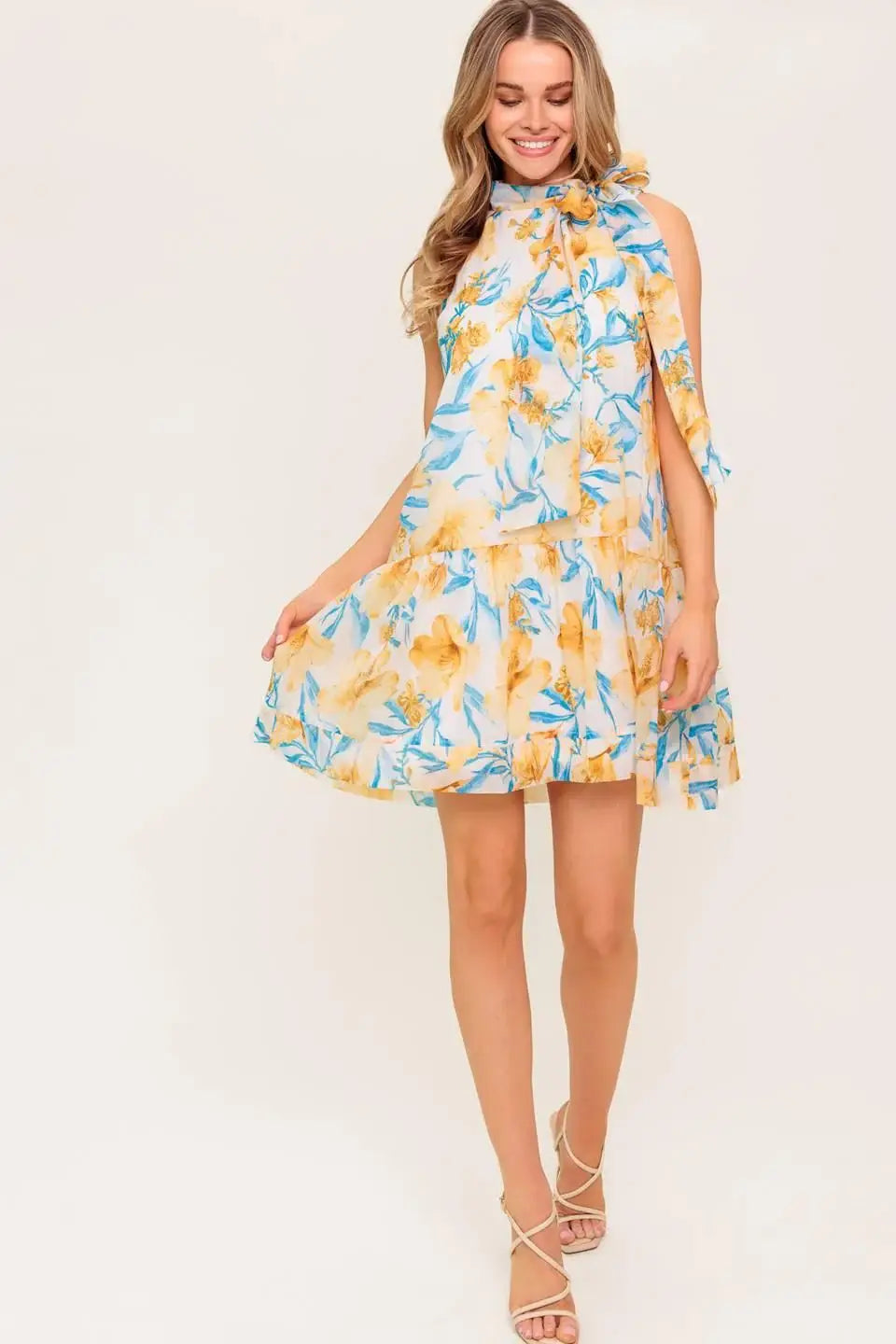 SUMMER SPELL IVORY WOVEN MINI DRESS - Flying Tomato - Flyclothing LLC
