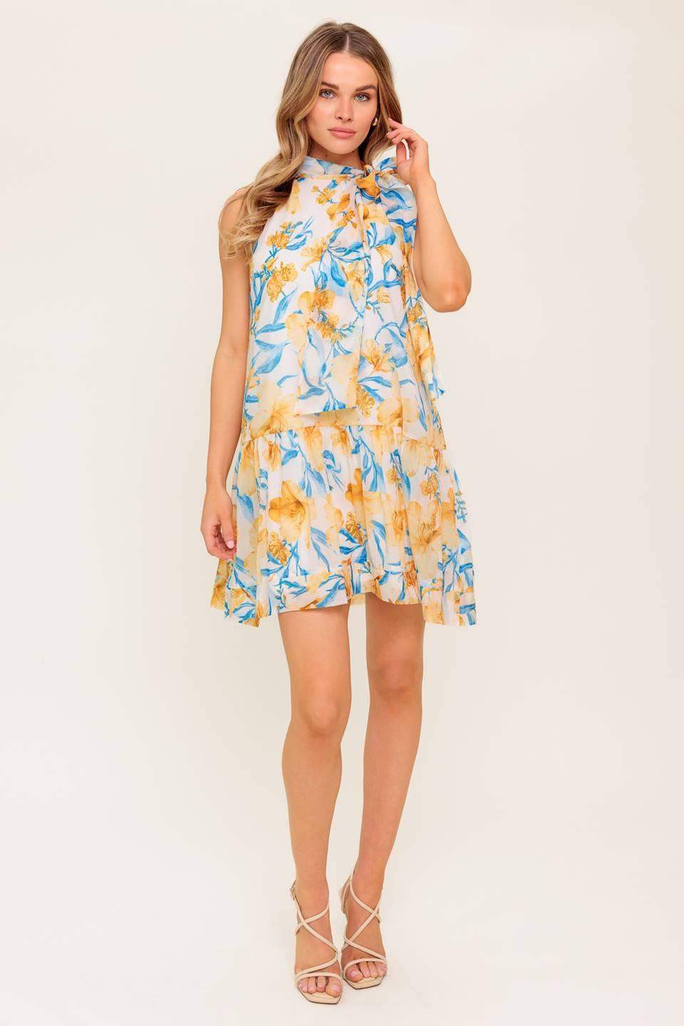 SUMMER SPELL IVORY WOVEN MINI DRESS - Flying Tomato - Flyclothing LLC