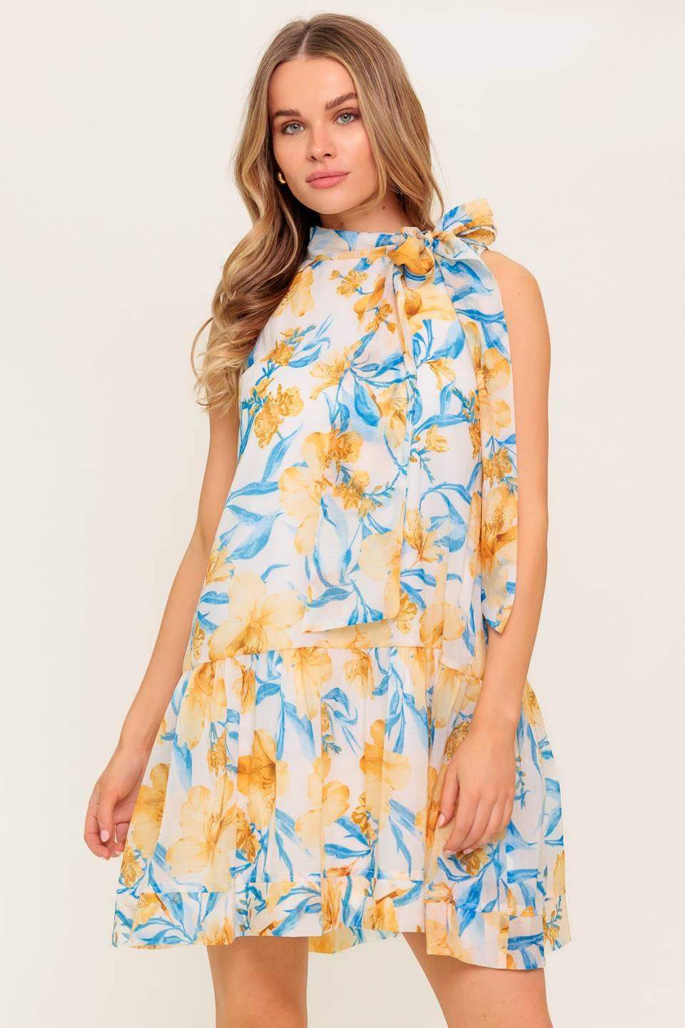 SUMMER SPELL IVORY WOVEN MINI DRESS - Flying Tomato - Flyclothing LLC