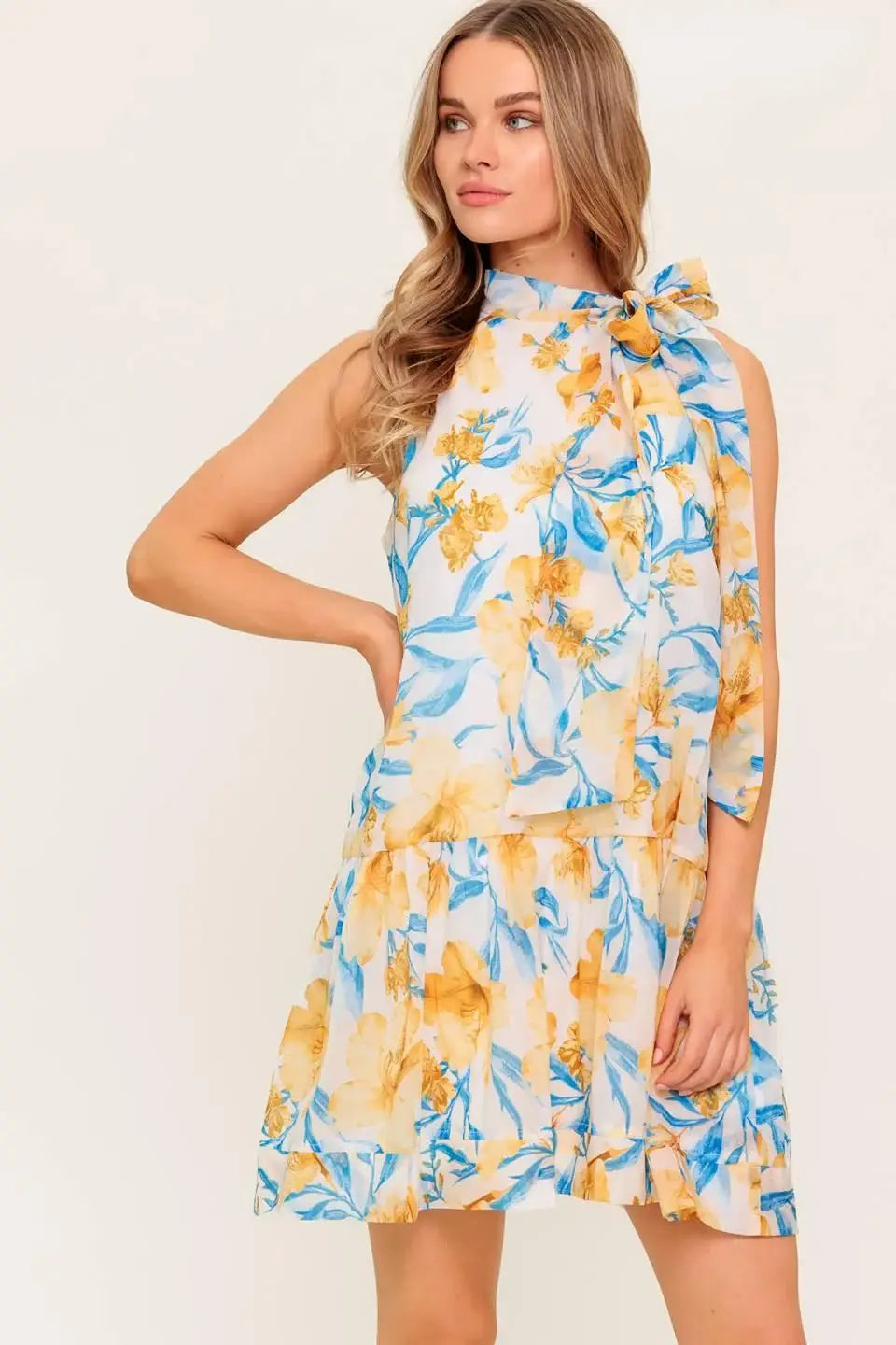 SUMMER SPELL IVORY WOVEN MINI DRESS - Flying Tomato - Flyclothing LLC