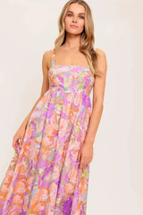BREEZE SONG PINK WOVEN MIDI DRESS - Flying Tomato - Flyclothing LLC