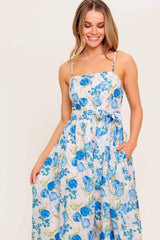 ROSY MOOD FLORAL WOVEN MIDI DRESS - Flying Tomato - Flyclothing LLC