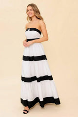 YOURS TO KEEP COLOR BLOKED MAXI DRESS - Flying Tomato - Flyclothing LLC