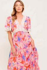MINIMAL BLOOM WOVEN MAXI DRESS - Flying Tomato - Flyclothing LLC