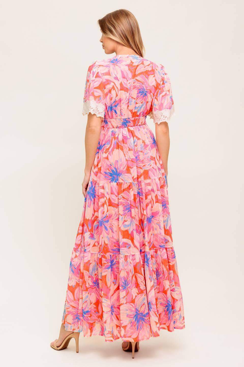 MINIMAL BLOOM WOVEN MAXI DRESS - Flying Tomato - Flyclothing LLC
