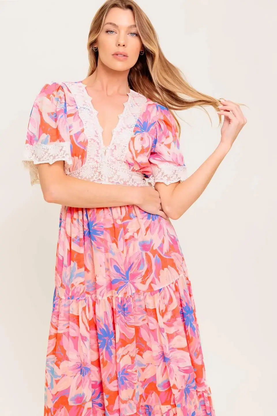 MINIMAL BLOOM WOVEN MAXI DRESS - Flying Tomato - Flyclothing LLC