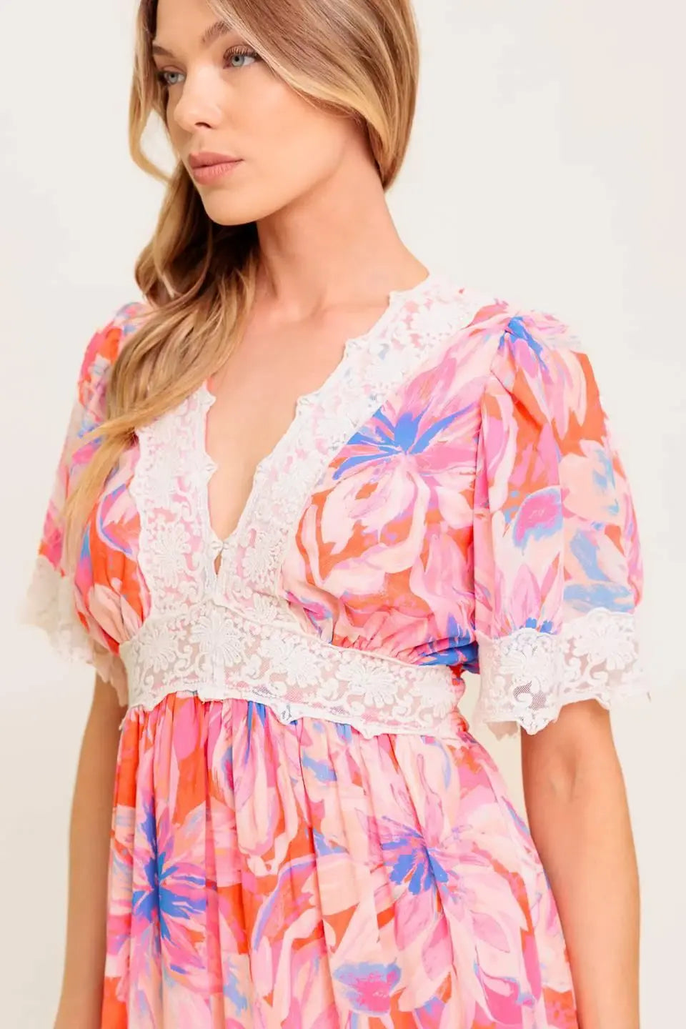 MINIMAL BLOOM WOVEN MAXI DRESS - Flying Tomato - Flyclothing LLC