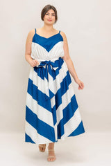 RADIANT HEART NAVY WOVEN MIDI DRESS - Flying Tomato - Flyclothing LLC