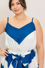 RADIANT HEART NAVY WOVEN MIDI DRESS - Flying Tomato - Flyclothing LLC