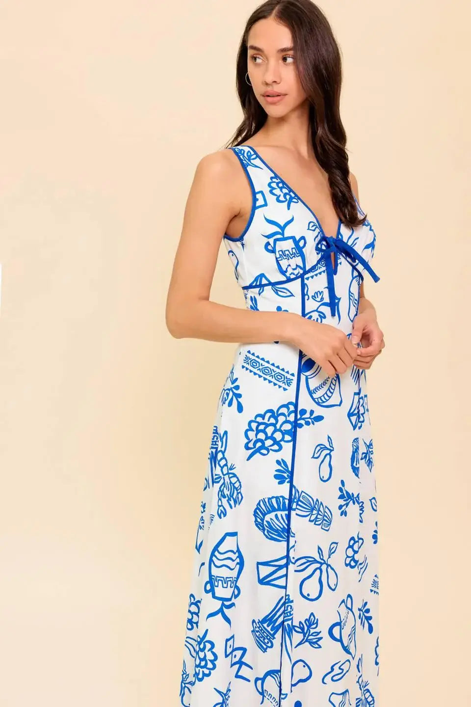 ITALIAN SUMMER WOVEN ANKLE DRESS - Flying Tomato - Flyclothing LLC
