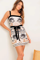 TROPIC NOIR WOVEN MINI DRESS - Flying Tomato - Flyclothing LLC