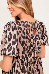 FOREVER YOURS LEOPARD WOVEN MINI DRESS - Flying Tomato - Flyclothing LLC