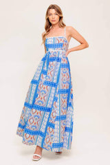 LASTING MAGIC BLUE WOVEN MAXI DRESS - Flying Tomato - Flyclothing LLC