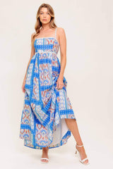 LASTING MAGIC BLUE WOVEN MAXI DRESS - Flying Tomato - Flyclothing LLC