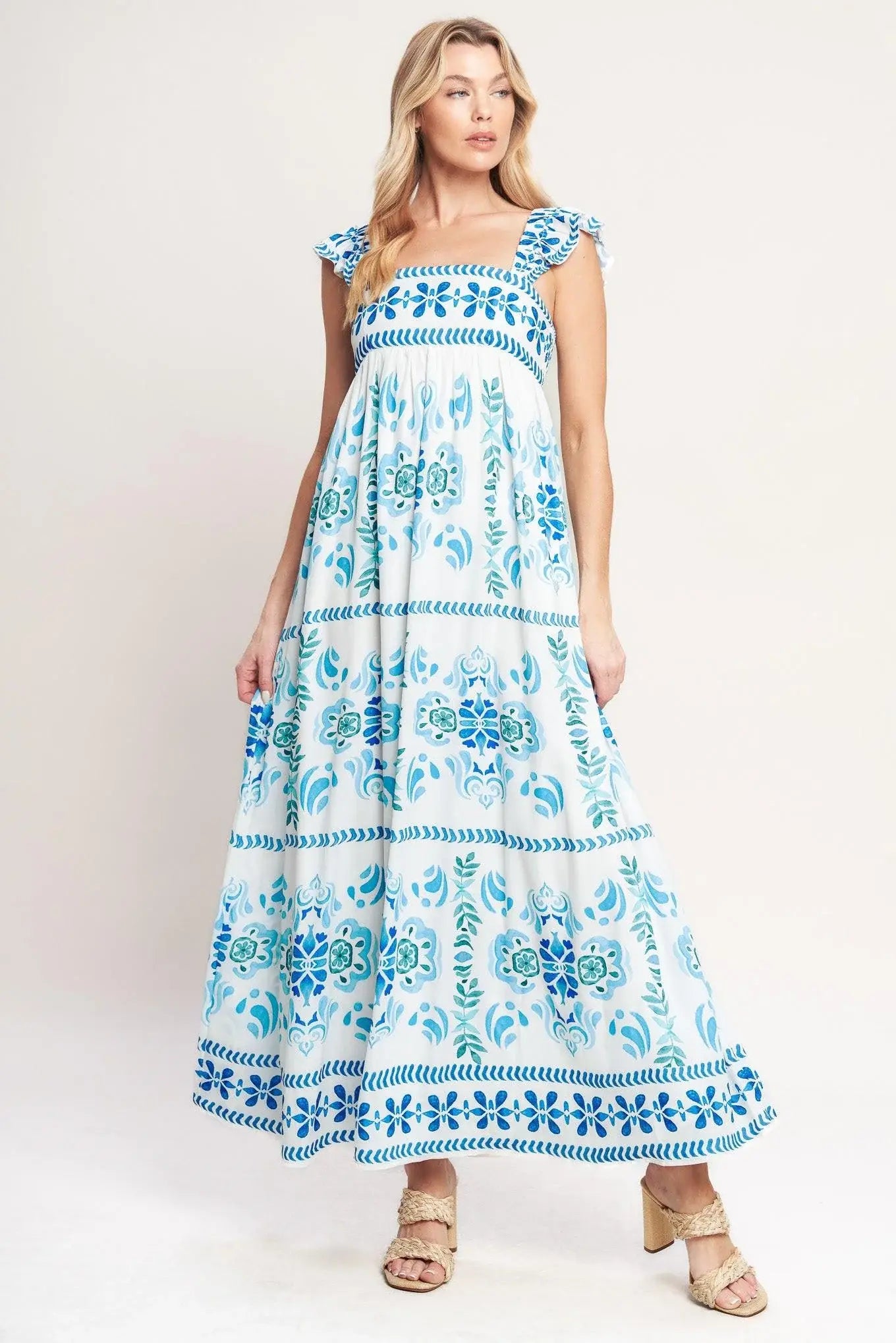 WALKING ON THE COAST WOVEN MAXI DRESS - Flying Tomato - Flyclothing LLC