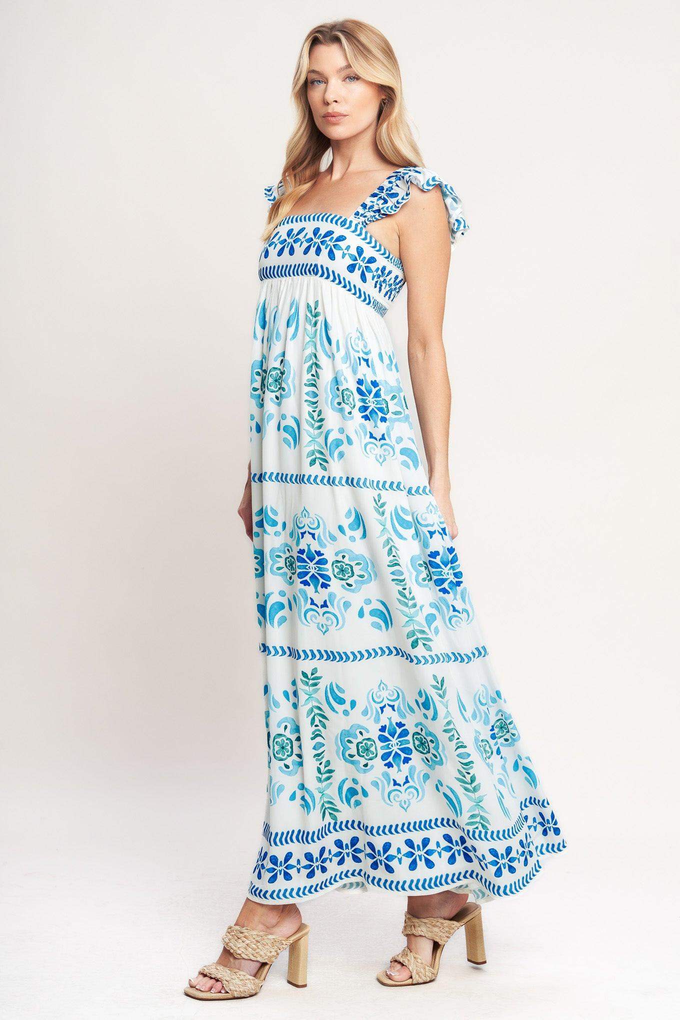 WALKING ON THE COAST WOVEN MAXI DRESS - Flying Tomato - Flyclothing LLC