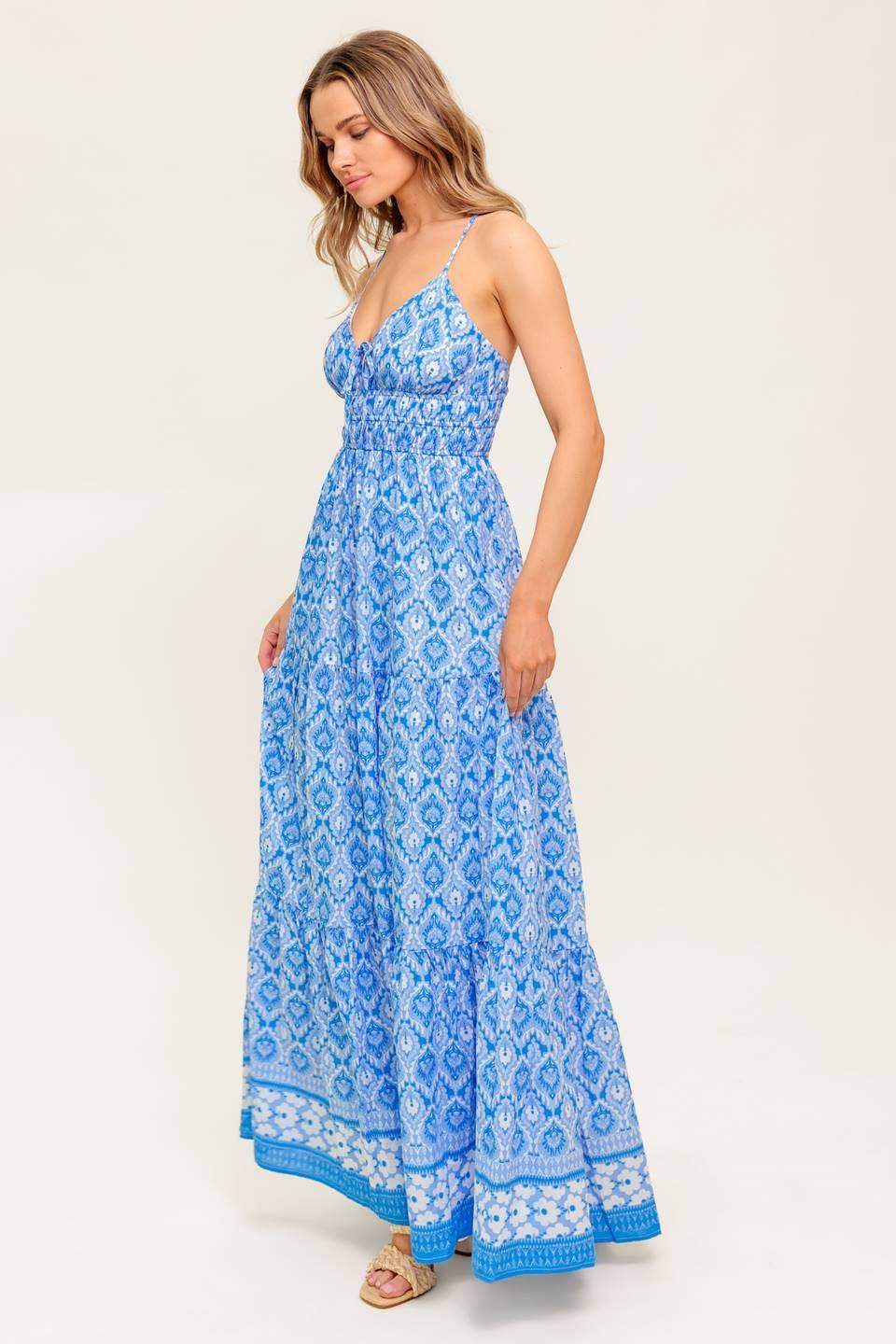 WILDFLOWER RHAPSODY WOVEN MAXI DRESS - Flying Tomato - Flyclothing LLC
