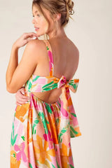 BON VOYAGE PINK ORANGE WOVEN MAXI DRESS - Flying Tomato - Flyclothing LLC