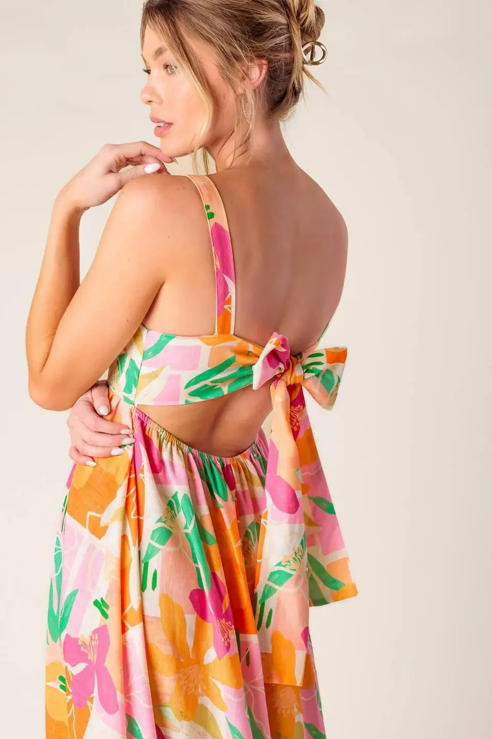 BON VOYAGE PINK ORANGE WOVEN MAXI DRESS - Flying Tomato - Flyclothing LLC
