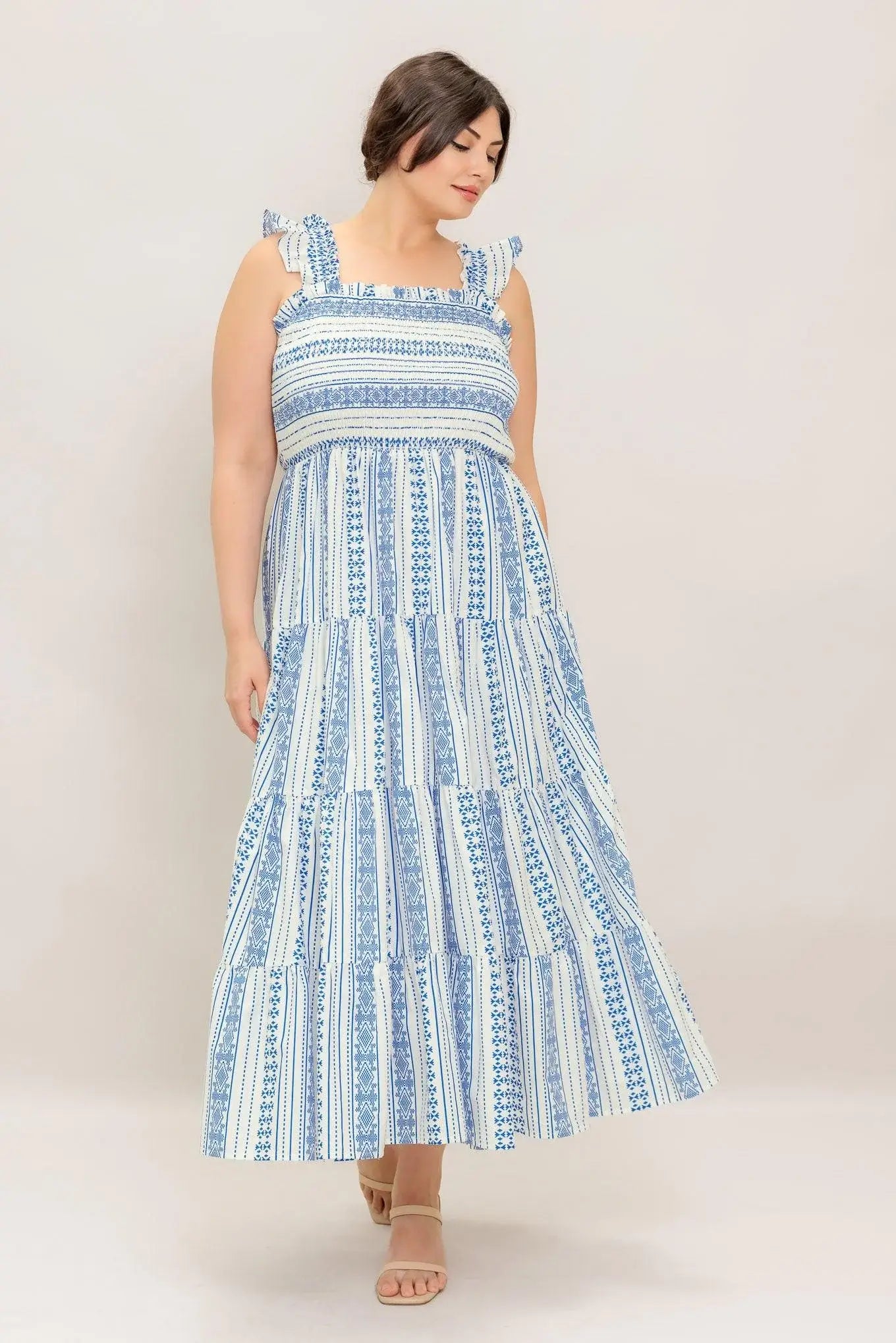 MIDSUMMER PETALS WOVEN MIDI DRESS - Flying Tomato - Flyclothing LLC
