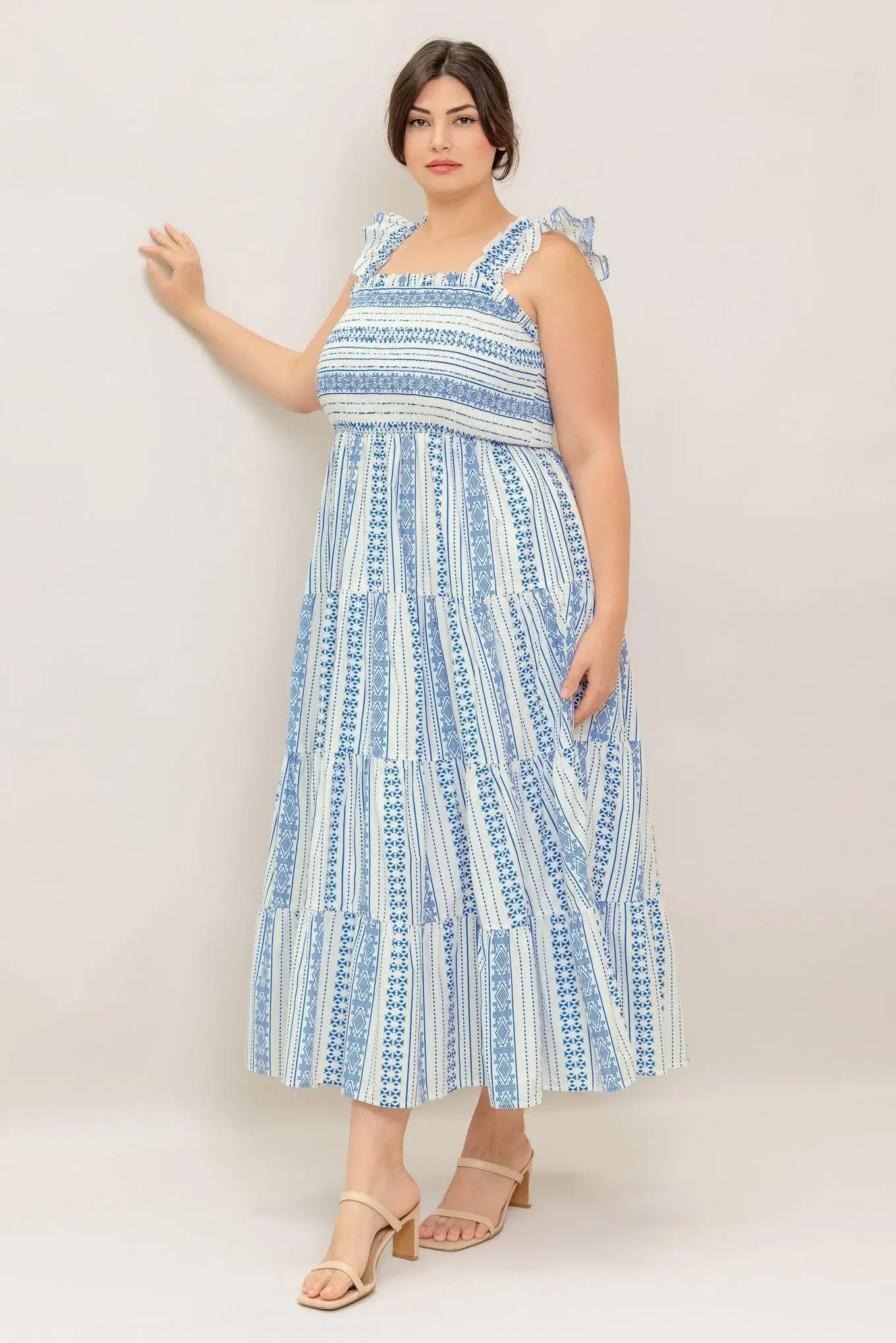 MIDSUMMER PETALS WOVEN MIDI DRESS - Flying Tomato - Flyclothing LLC