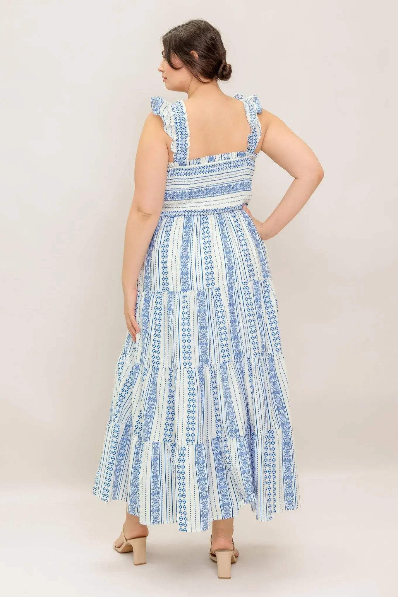MIDSUMMER PETALS WOVEN MIDI DRESS - Flying Tomato - Flyclothing LLC