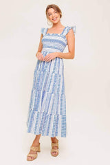 MIDSUMMER PETALS WOVEN MIDI DRESS - Flying Tomato - Flyclothing LLC