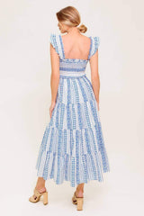 MIDSUMMER PETALS WOVEN MIDI DRESS - Flying Tomato - Flyclothing LLC