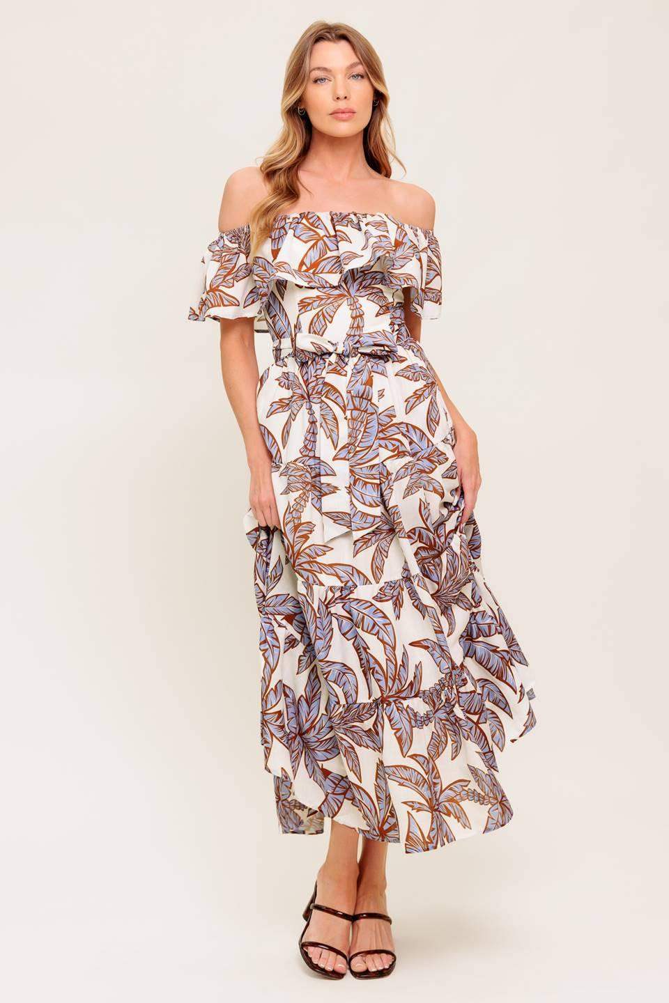 LILY GARDEN LAVENDER WOVEN MIDI DRESS - Flying Tomato - Flyclothing LLC