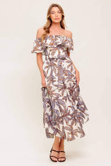 LILY GARDEN LAVENDER WOVEN MIDI DRESS - Flying Tomato - Flyclothing LLC