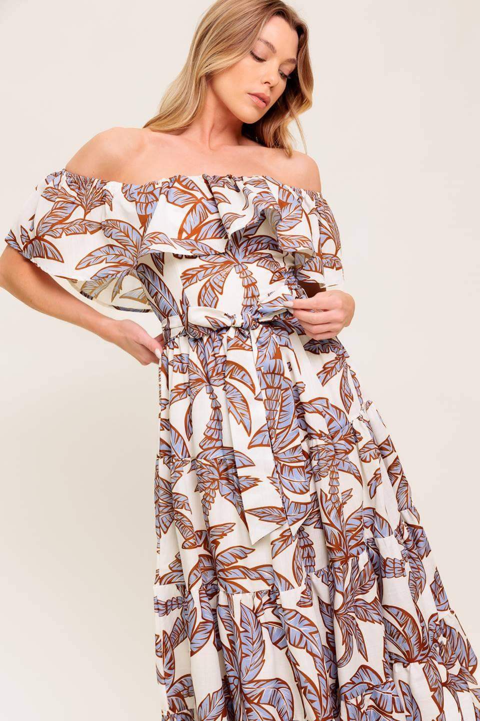 LILY GARDEN LAVENDER WOVEN MIDI DRESS - Flying Tomato - Flyclothing LLC
